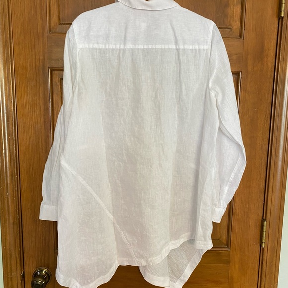 White Linen Tunic Top - Picture 2 of 5
